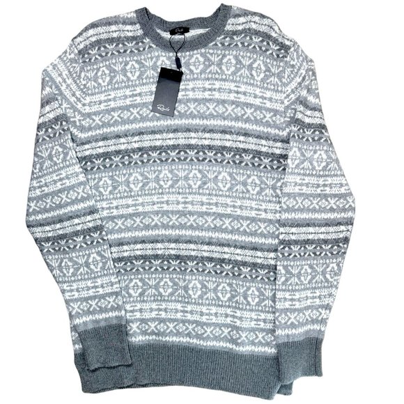 Rails Other - NWT Rails | Men's Carlisle Fair Isle Wool Blend Gray/White Crewneck Sweater S